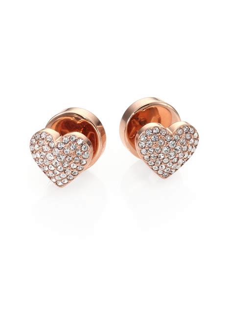 heart shaped michael kors earrings|Michael Kors stud earrings silver.